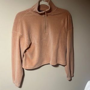 velvet turtleneck, salmon pink